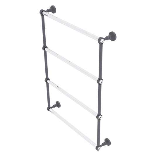 Allied Brass Pacific Grove 26.2" x 4.7" Matte Gray Solid Brass 4-Tier Ladder Towel Bar