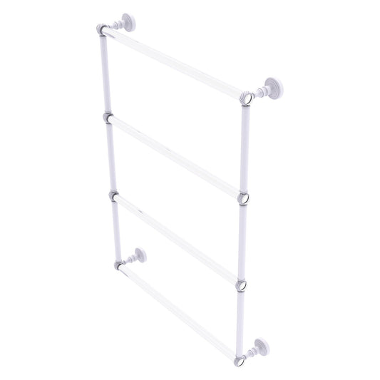Allied Brass Pacific Grove 26.2" x 4.7" Matte White Solid Brass 4-Tier Ladder Towel Bar With Twisted Accents