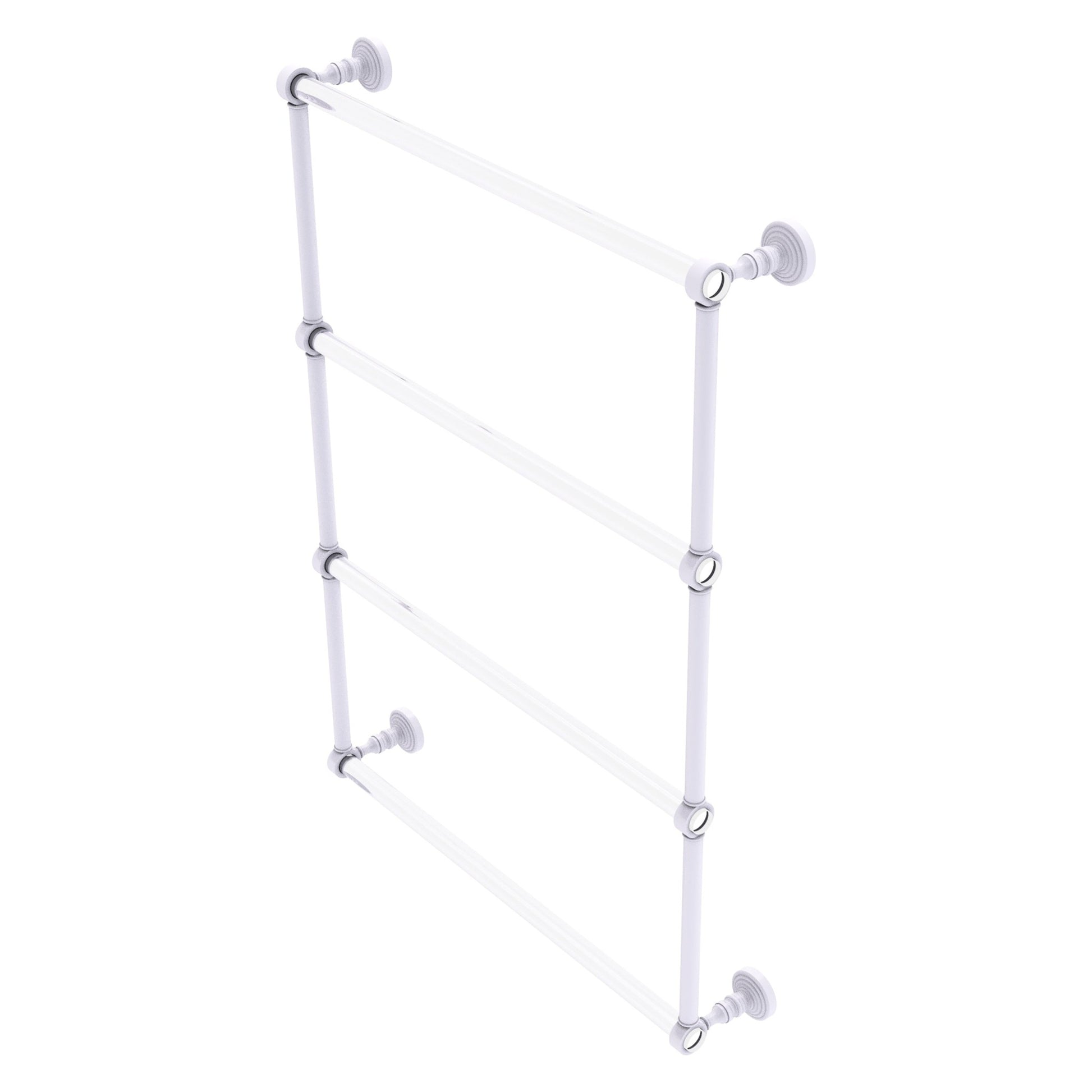 Allied Brass Pacific Grove 26.2" x 4.7" Matte White Solid Brass 4-Tier Ladder Towel Bar