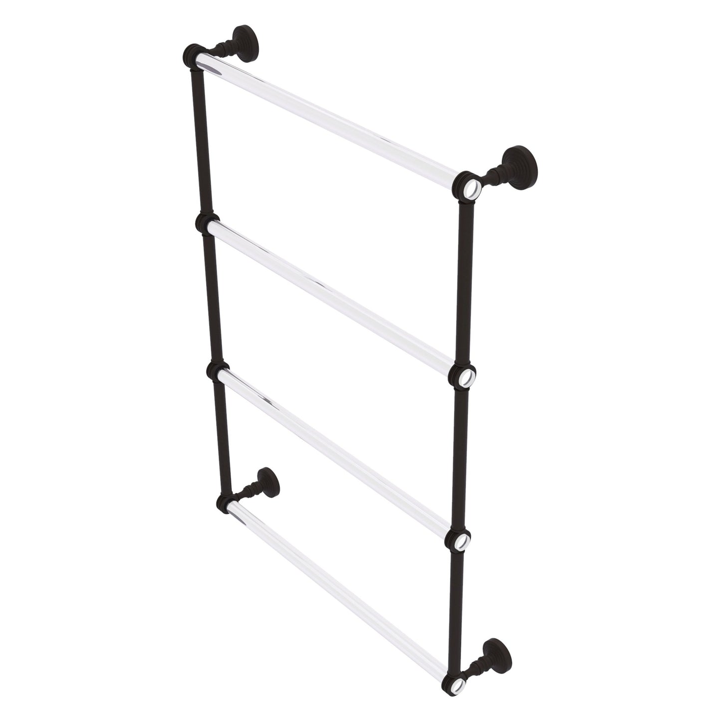 Allied Brass Pacific Grove 26.2" x 4.7" Oil Rubbed Bronze Solid Brass 4-Tier Ladder Towel Bar With Dotted Accents