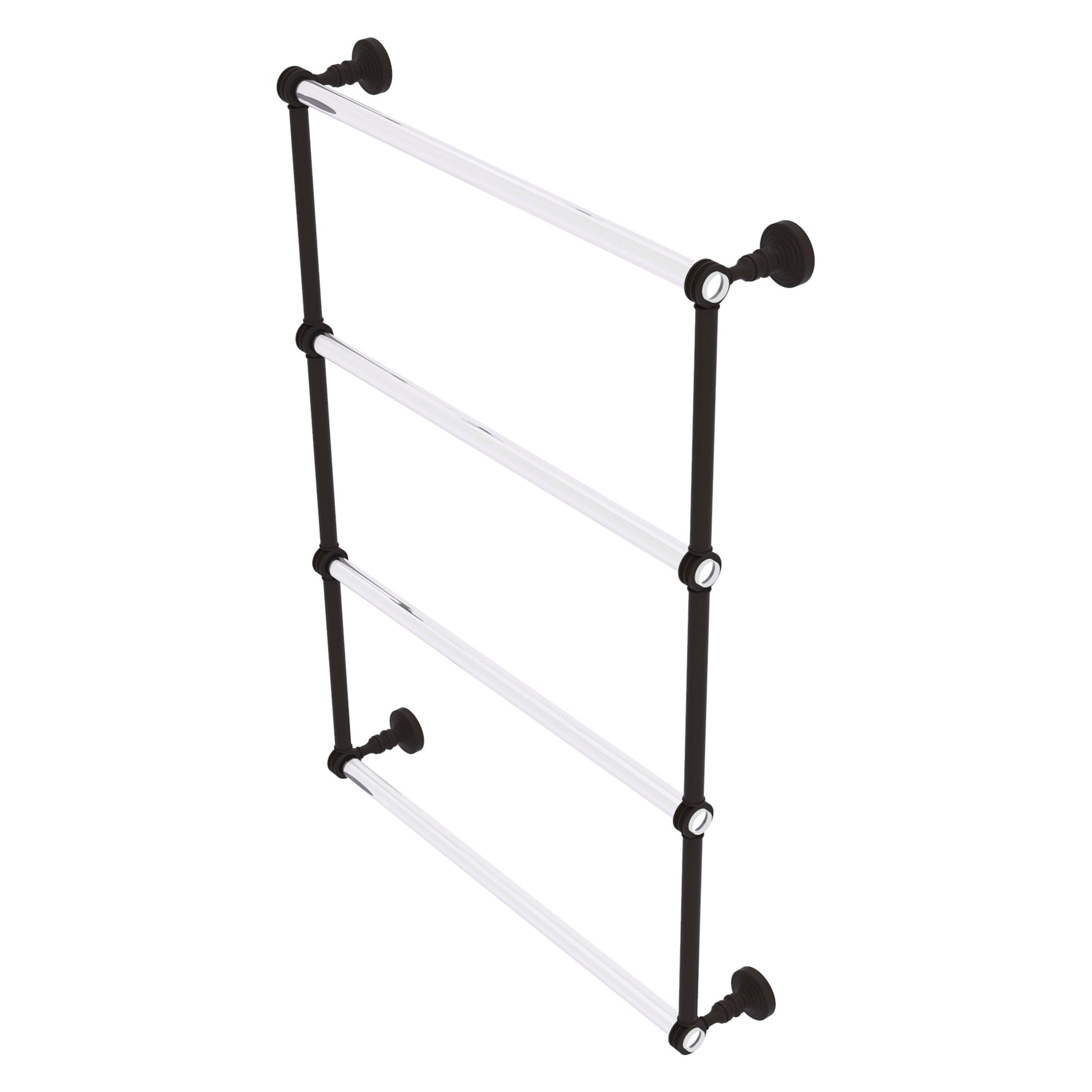 Allied Brass Pacific Grove 26.2" x 4.7" Oil Rubbed Bronze Solid Brass 4-Tier Ladder Towel Bar With Dotted Accents