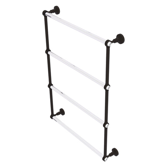 Allied Brass Pacific Grove 26.2" x 4.7" Oil Rubbed Bronze Solid Brass 4-Tier Ladder Towel Bar With Grooved Accents