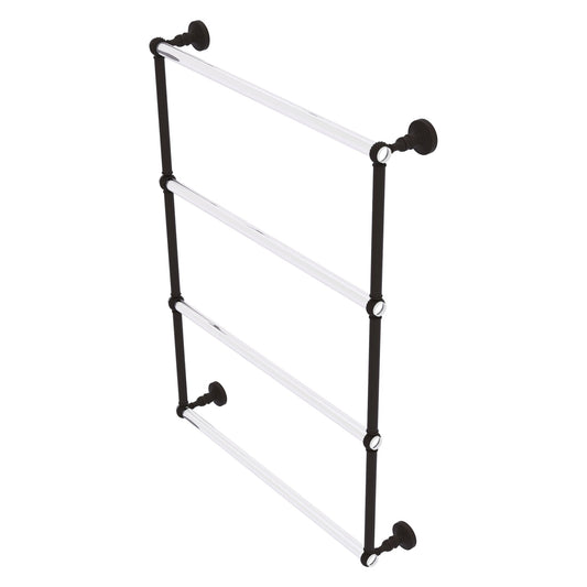Allied Brass Pacific Grove 26.2" x 4.7" Oil Rubbed Bronze Solid Brass 4-Tier Ladder Towel Bar With Twisted Accents