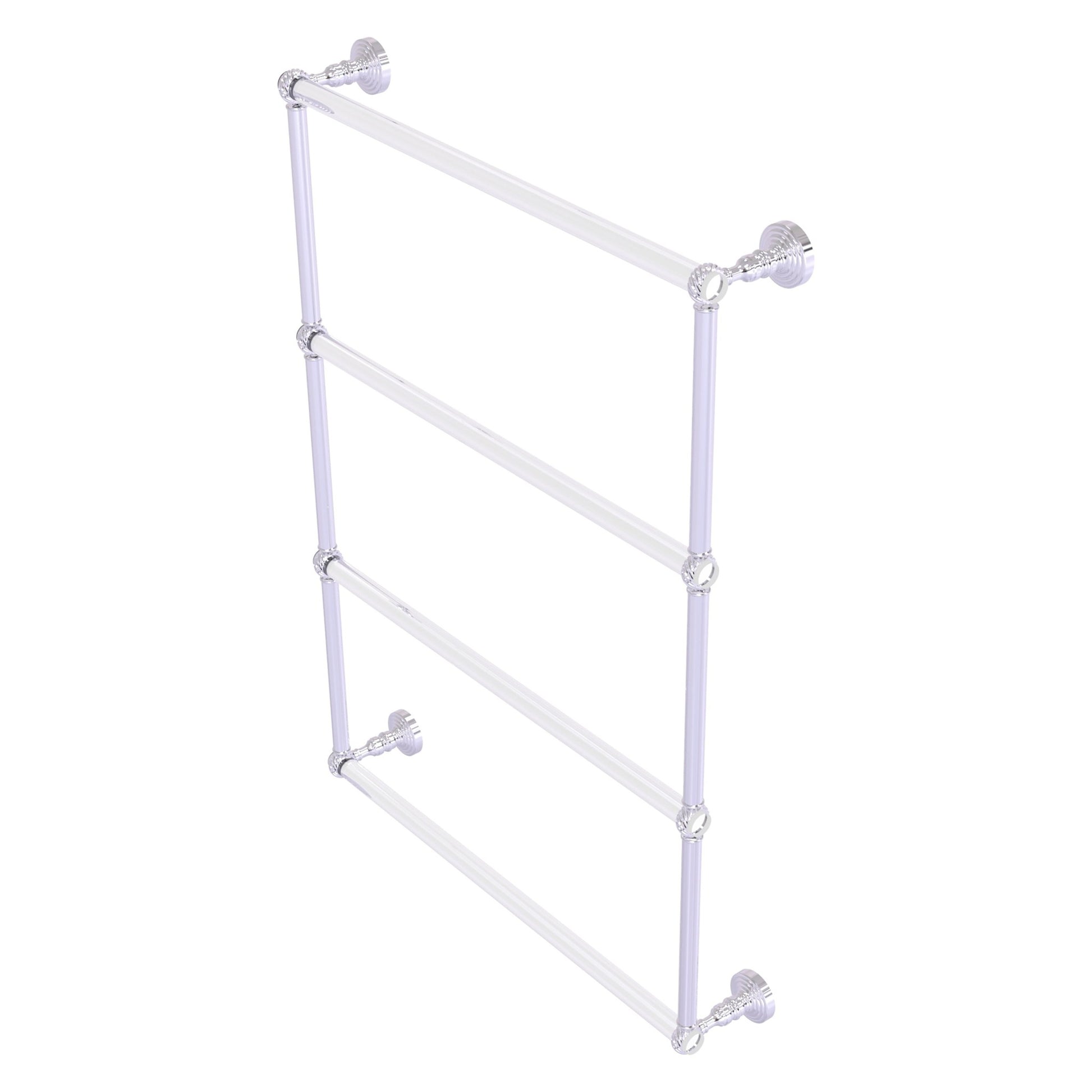 Allied Brass Pacific Grove 26.2" x 4.7" Polished Chrome Solid Brass 4-Tier Ladder Towel Bar With Twisted Accents