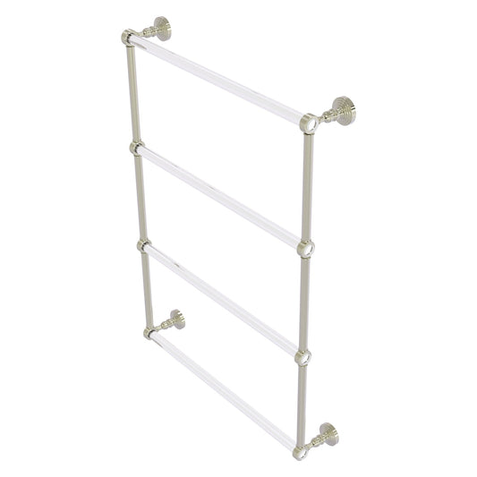 Allied Brass Pacific Grove 26.2" x 4.7" Polished Nickel Solid Brass 4-Tier Ladder Towel Bar With Grooved Accents