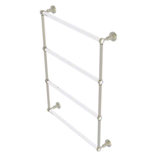 Allied Brass Pacific Grove 26.2" x 4.7" Polished Nickel Solid Brass 4-Tier Ladder Towel Bar With Twisted Accents