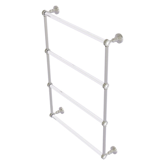 Allied Brass Pacific Grove 26.2" x 4.7" Satin Nickel Solid Brass 4-Tier Ladder Towel Bar With Dotted Accents