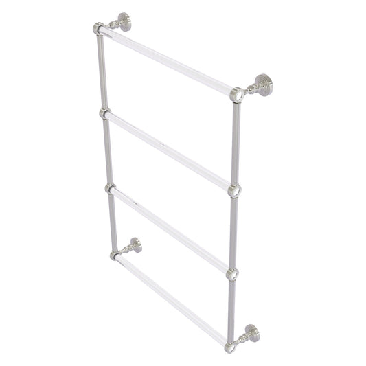 Allied Brass Pacific Grove 26.2" x 4.7" Satin Nickel Solid Brass 4-Tier Ladder Towel Bar With Grooved Accents