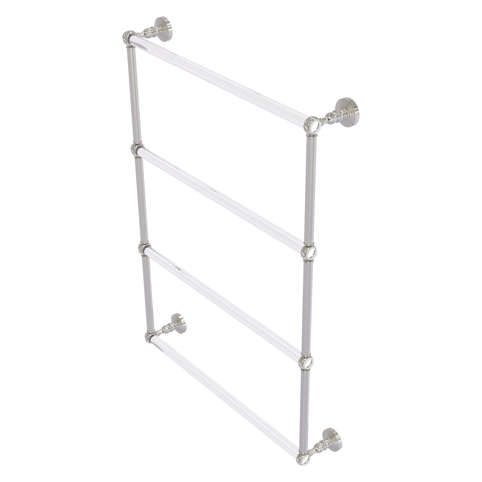 Allied Brass Pacific Grove 26.2" x 4.7" Satin Nickel Solid Brass 4-Tier Ladder Towel Bar With Twisted Accents