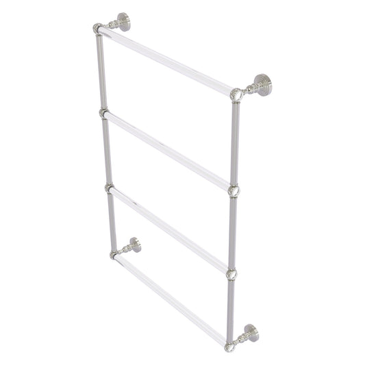Allied Brass Pacific Grove 26.2" x 4.7" Satin Nickel Solid Brass 4-Tier Ladder Towel Bar With Twisted Accents