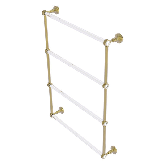 Allied Brass Pacific Grove 26.2" x 4.7" Unlacquered Brass Solid Brass 4-Tier Ladder Towel Bar With Dotted Accents