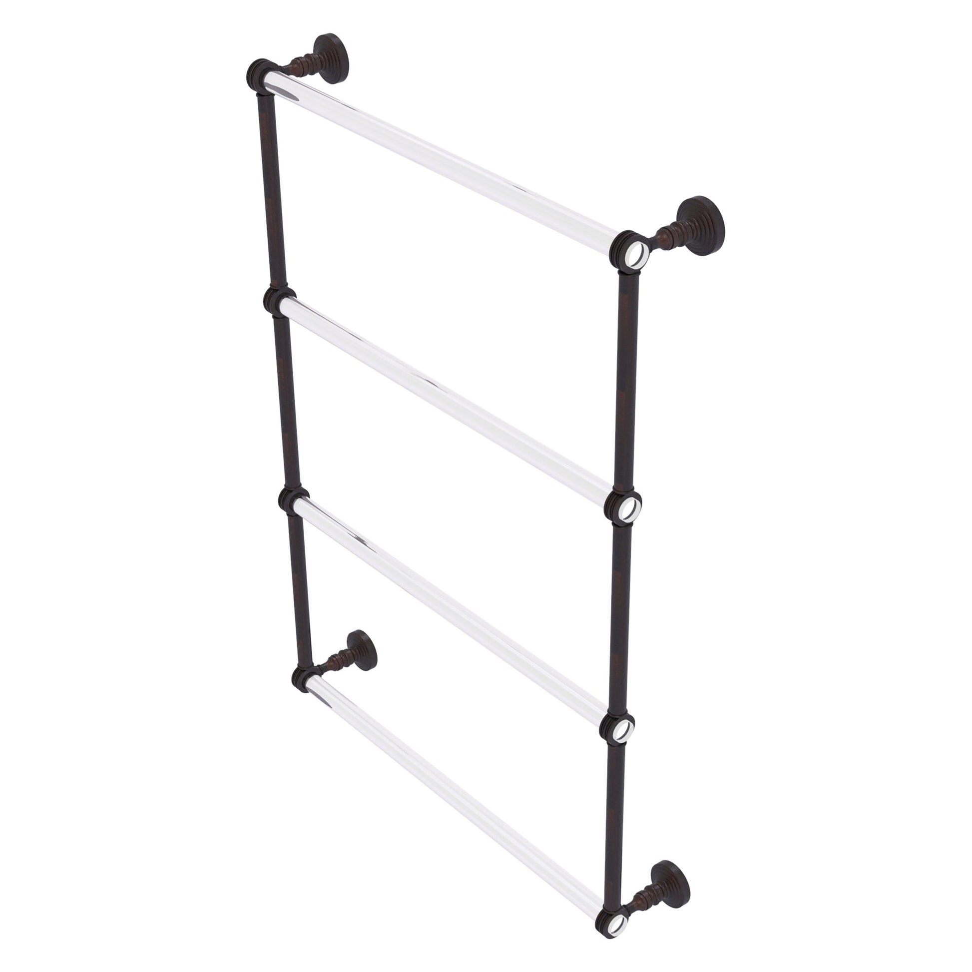 Allied Brass Pacific Grove 26.2" x 4.7" Venetian Bronze Solid Brass 4-Tier Ladder Towel Bar With Dotted Accents