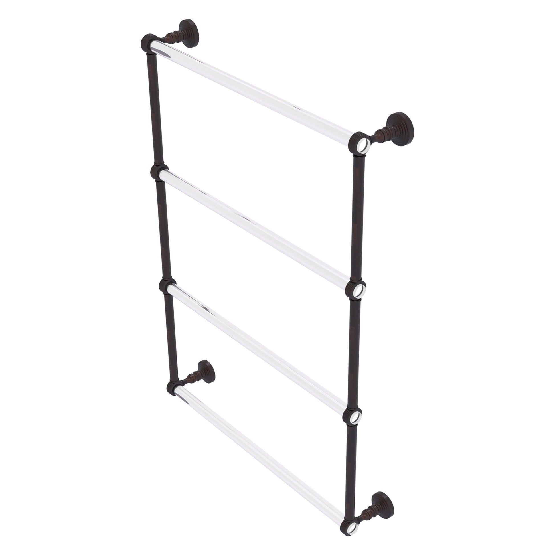 Allied Brass Pacific Grove 26.2" x 4.7" Venetian Bronze Solid Brass 4-Tier Ladder Towel Bar With Grooved Accents