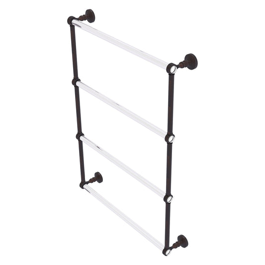 Allied Brass Pacific Grove 26.2" x 4.7" Venetian Bronze Solid Brass 4-Tier Ladder Towel Bar With Grooved Accents