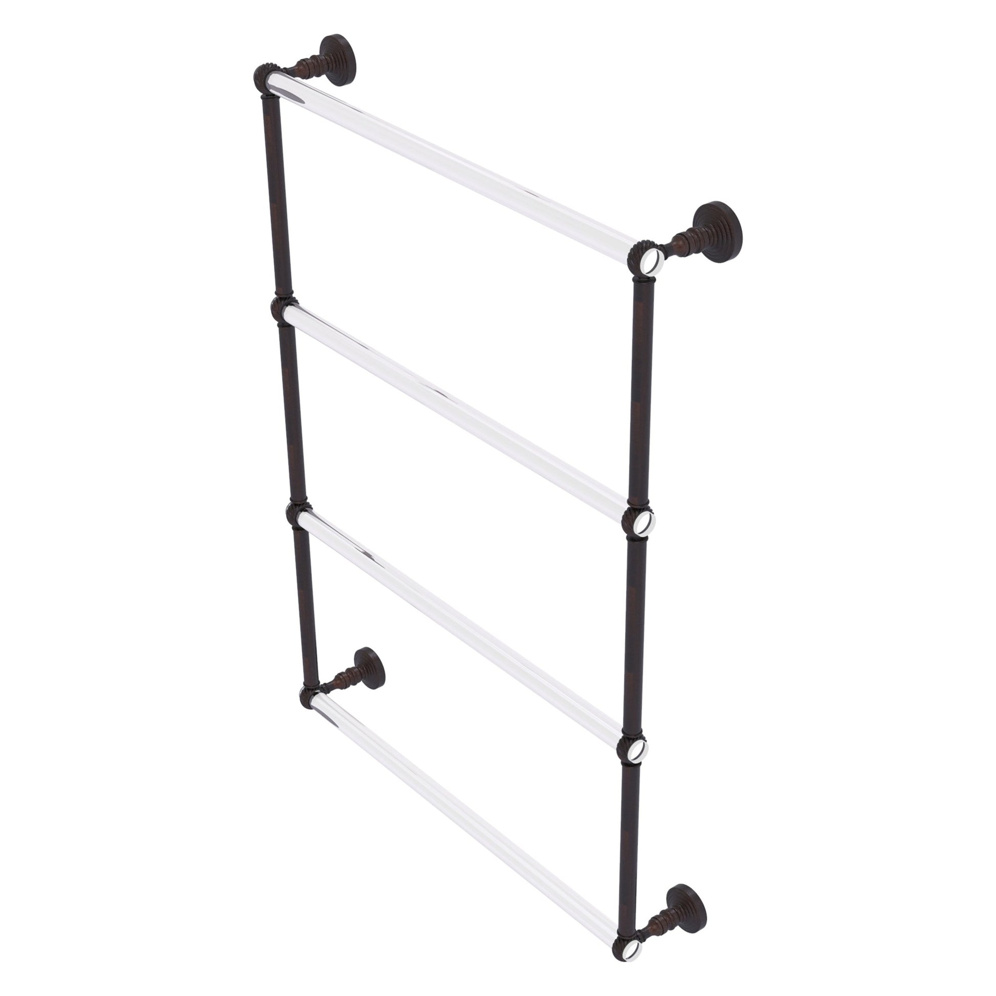 Allied Brass Pacific Grove 26.2" x 4.7" Venetian Bronze Solid Brass 4-Tier Ladder Towel Bar With Twisted Accents