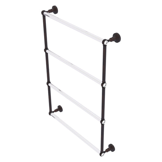 Allied Brass Pacific Grove 26.2" x 4.7" Venetian Bronze Solid Brass 4-Tier Ladder Towel Bar With Twisted Accents