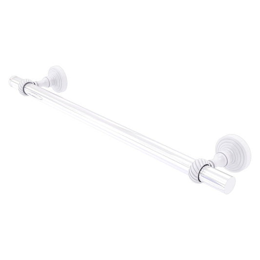 Allied Brass Pacific Grove 28" x 2.2" Matte White Solid Brass 24-Inch Towel Bar With Twisted Accents