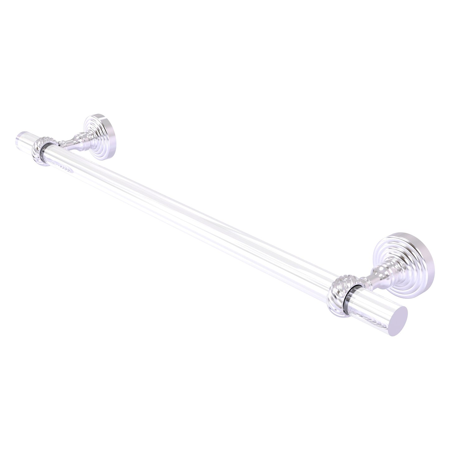 Allied Brass Pacific Grove 28" x 2.2" Satin Chrome Solid Brass 24-Inch Towel Bar With Twisted Accents