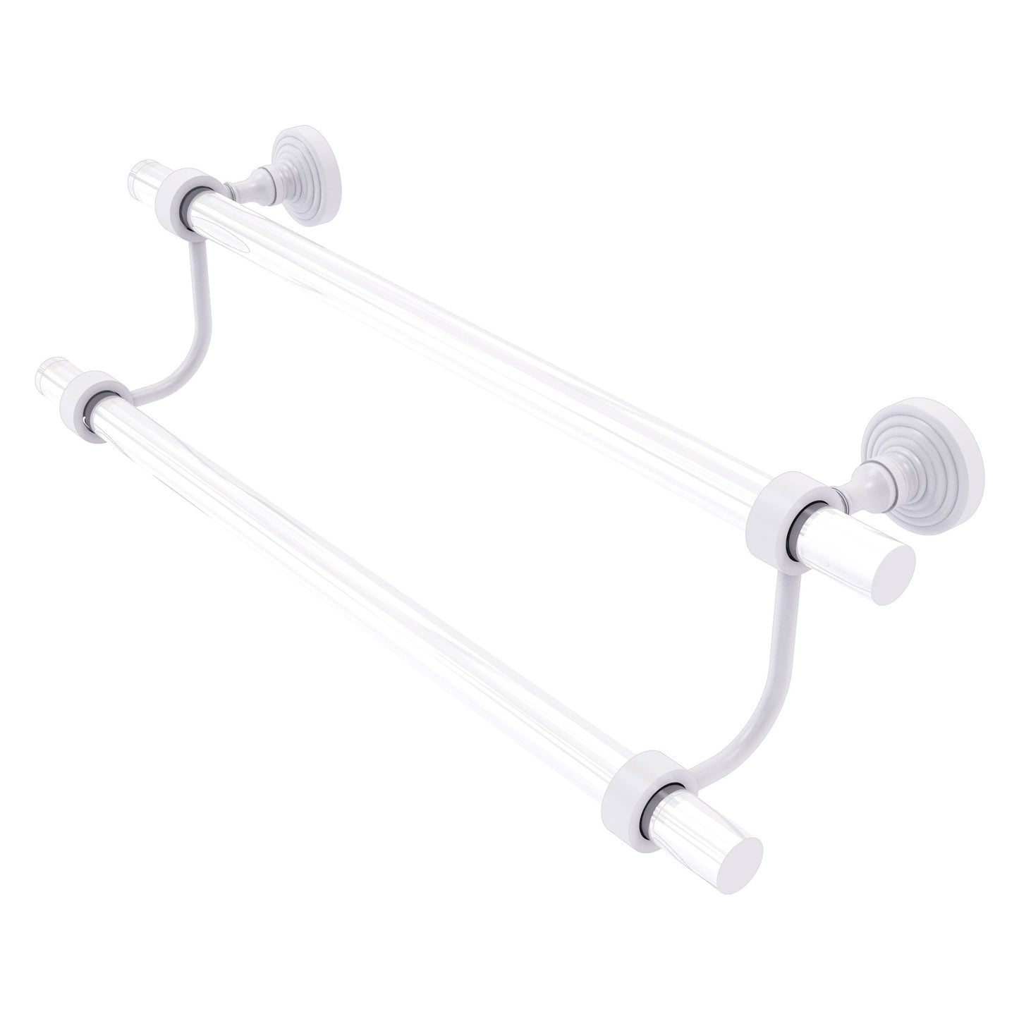 Allied Brass Pacific Grove 28" x 5.3" Matte White Solid Brass 18-Inch Double Towel Bar