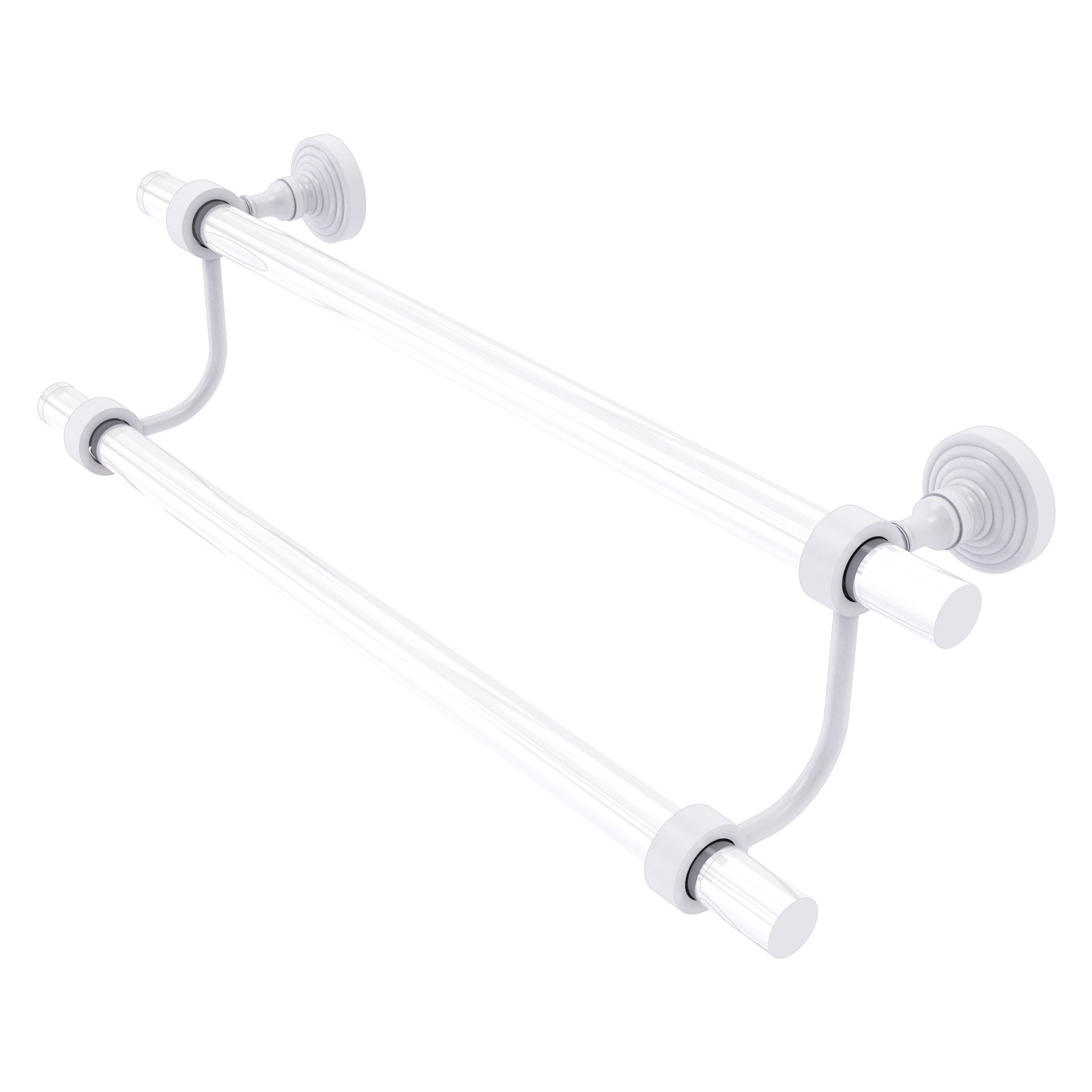 Allied Brass Pacific Grove 28" x 5.3" Matte White Solid Brass 18-Inch Double Towel Bar