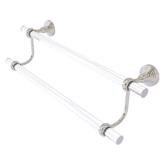 Allied Brass Pacific Grove 28" x 5.3" Satin Nickel Solid Brass 24-Inch Double Towel Bar With Twisted Accents