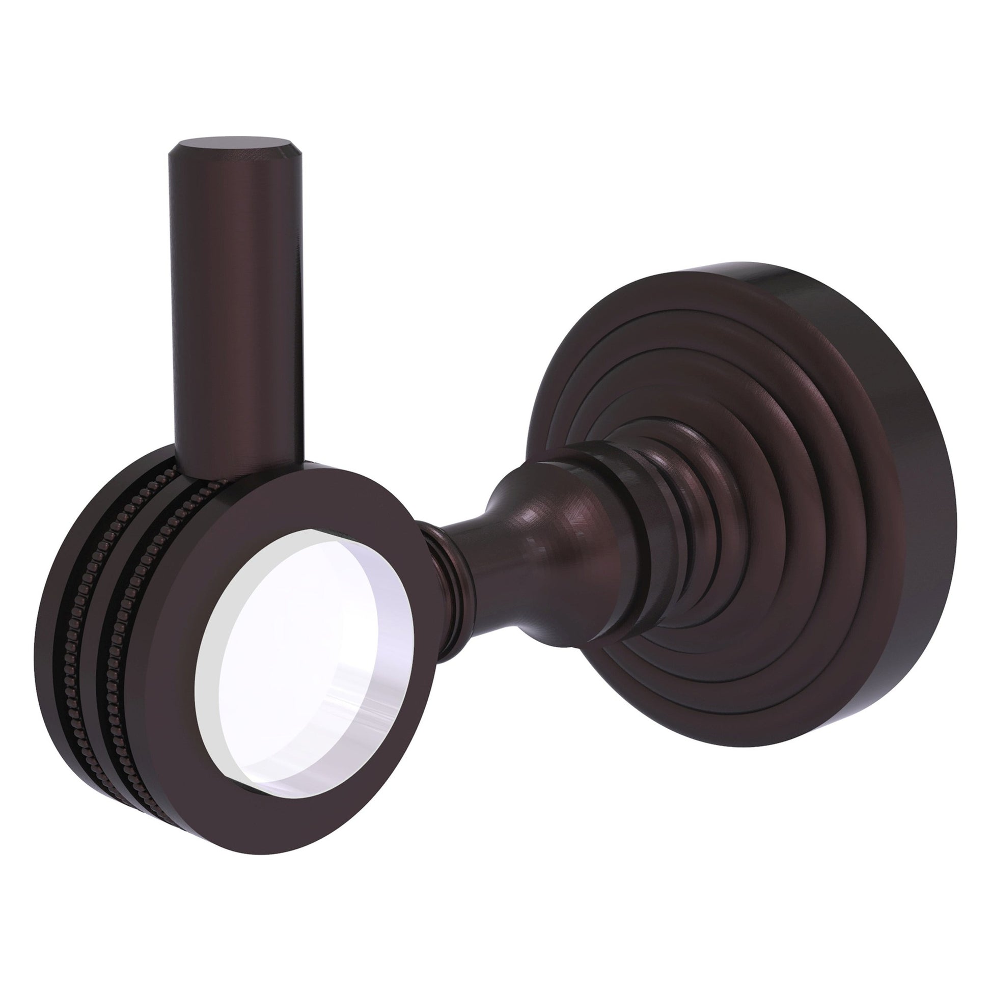 Allied Brass Pacific Grove 2.24" x 3.98" Antique Bronze Solid Brass Robe Hook With Dotted Accents