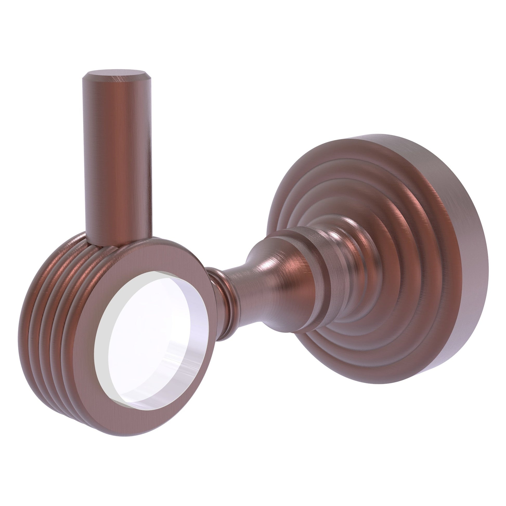 Allied Brass Pacific Grove 2.24" x 3.98" Antique Copper Solid Brass Robe Hook With Grooved Accents