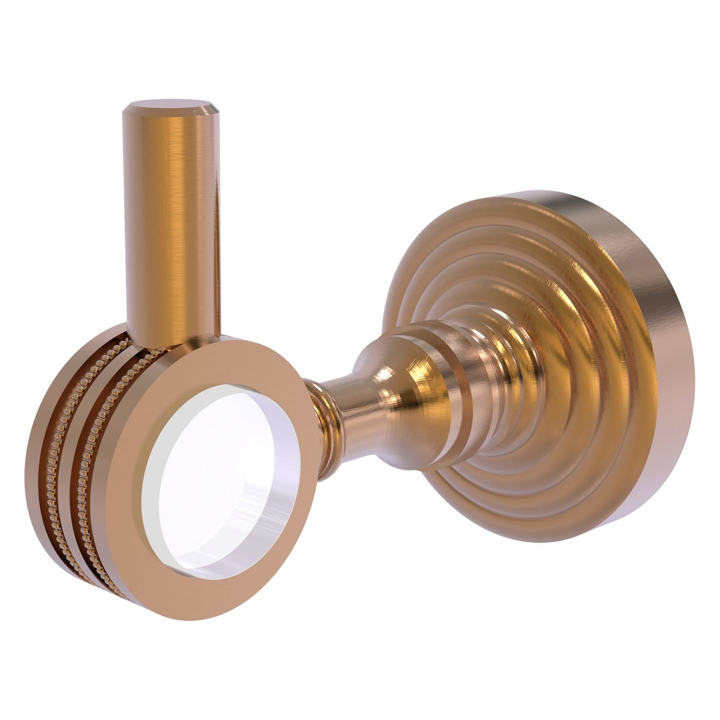 Allied Brass Pacific Grove 2.24" x 3.98" Brushed Bronze Solid Brass Robe Hook With Dotted Accents