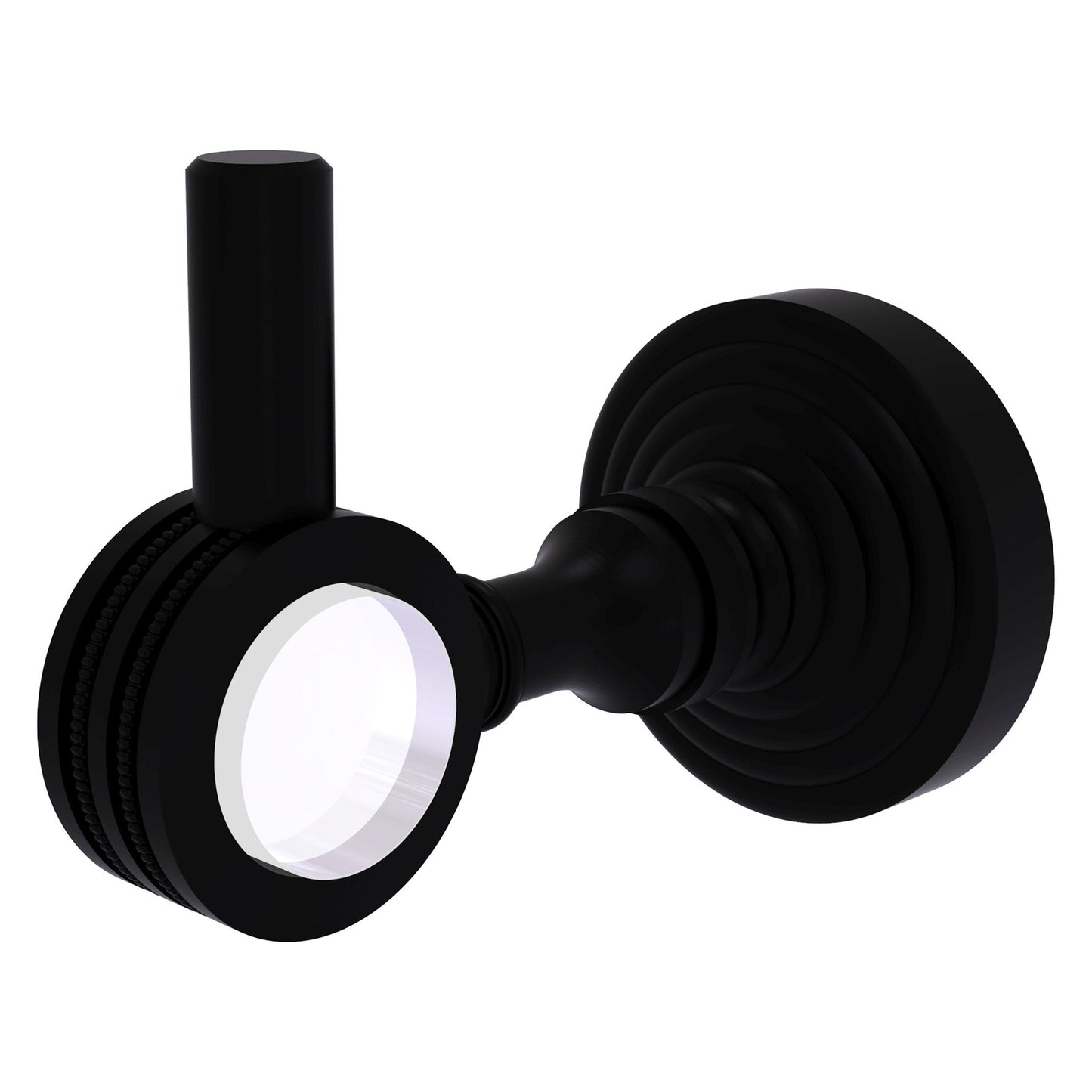 Allied Brass Pacific Grove 2.24" x 3.98" Matte Black Solid Brass Robe Hook With Dotted Accents