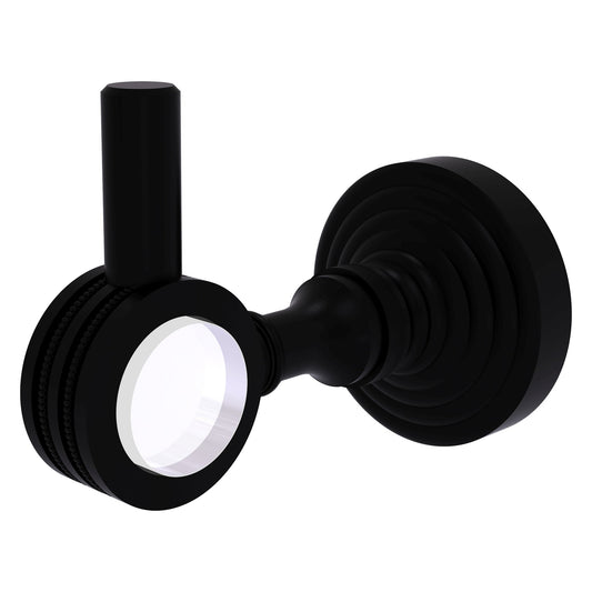 Allied Brass Pacific Grove 2.24" x 3.98" Matte Black Solid Brass Robe Hook With Dotted Accents