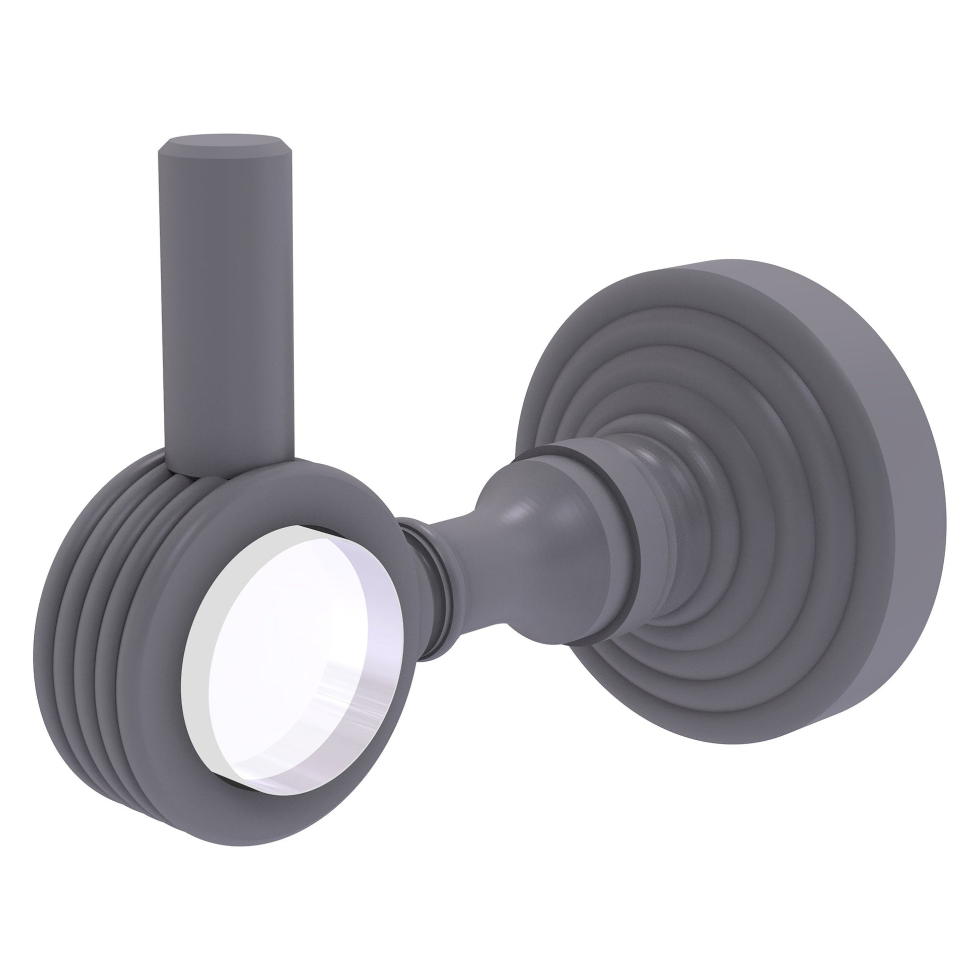 Allied Brass Pacific Grove 2.24" x 3.98" Matte Gray Solid Brass Robe Hook With Grooved Accents