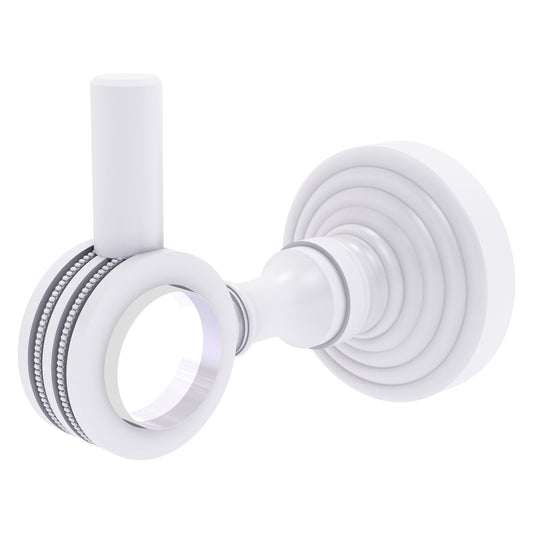 Allied Brass Pacific Grove 2.24" x 3.98" Matte White Solid Brass Robe Hook With Dotted Accents