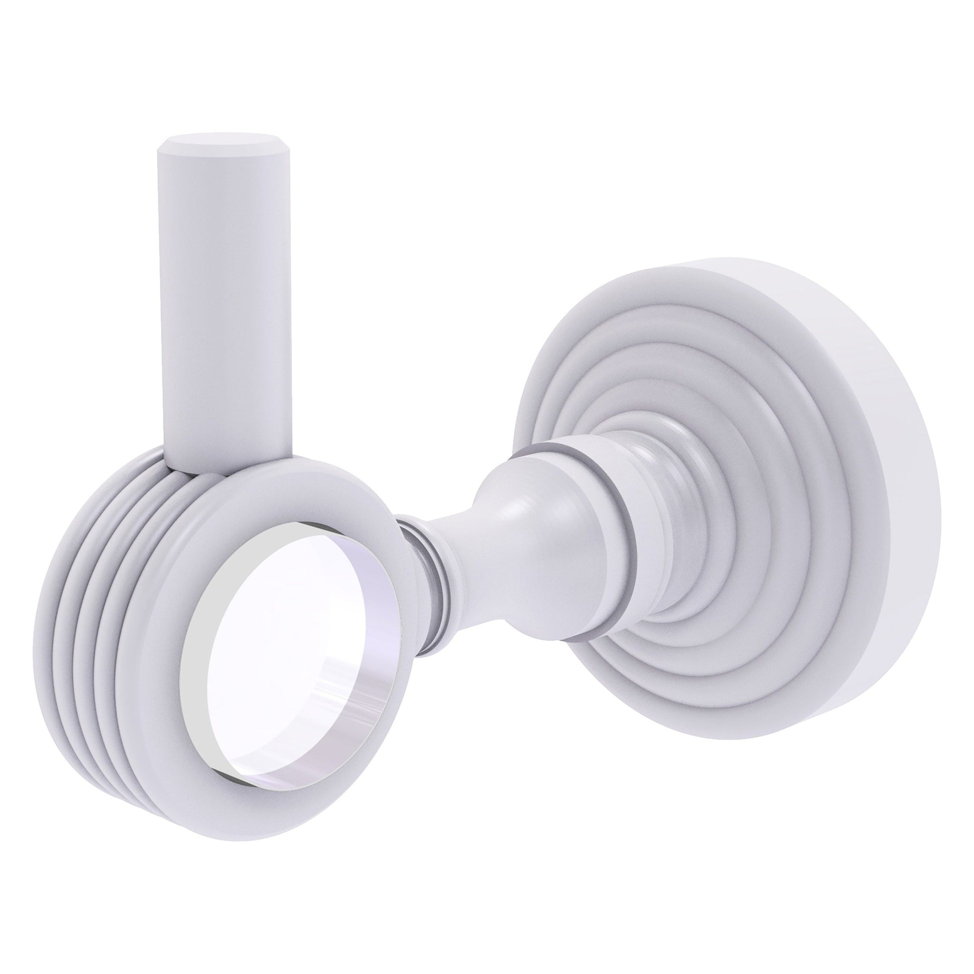 Allied Brass Pacific Grove 2.24" x 3.98" Matte White Solid Brass Robe Hook With Grooved Accents