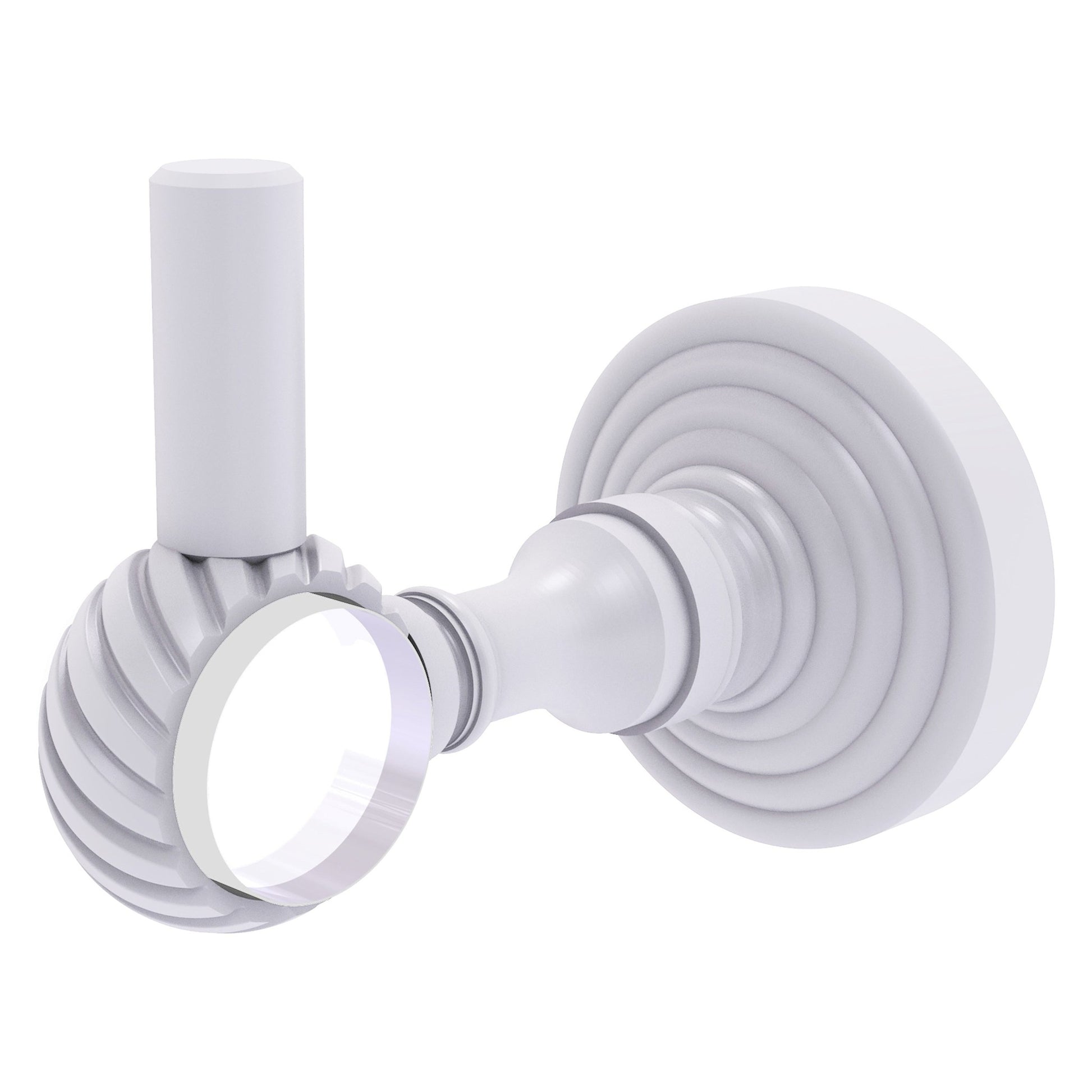 Allied Brass Pacific Grove 2.24" x 3.98" Matte White Solid Brass Robe Hook With Twisted Accents