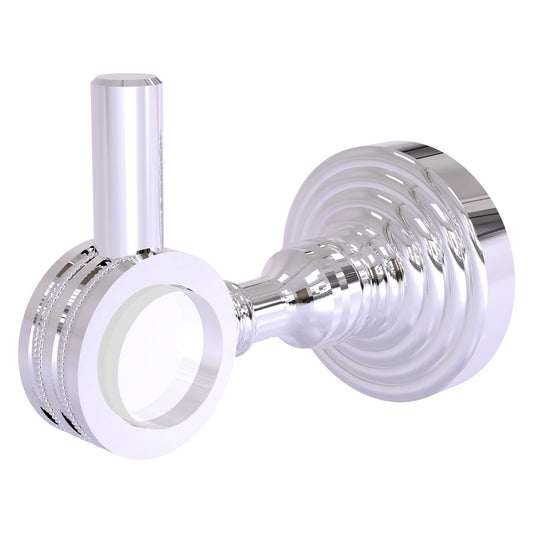 Allied Brass Pacific Grove 2.24" x 3.98" Polished Chrome Solid Brass Robe Hook With Dotted Accents