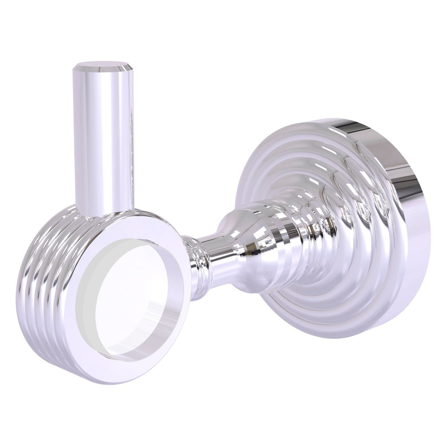 Allied Brass Pacific Grove 2.24" x 3.98" Polished Chrome Solid Brass Robe Hook With Grooved Accents