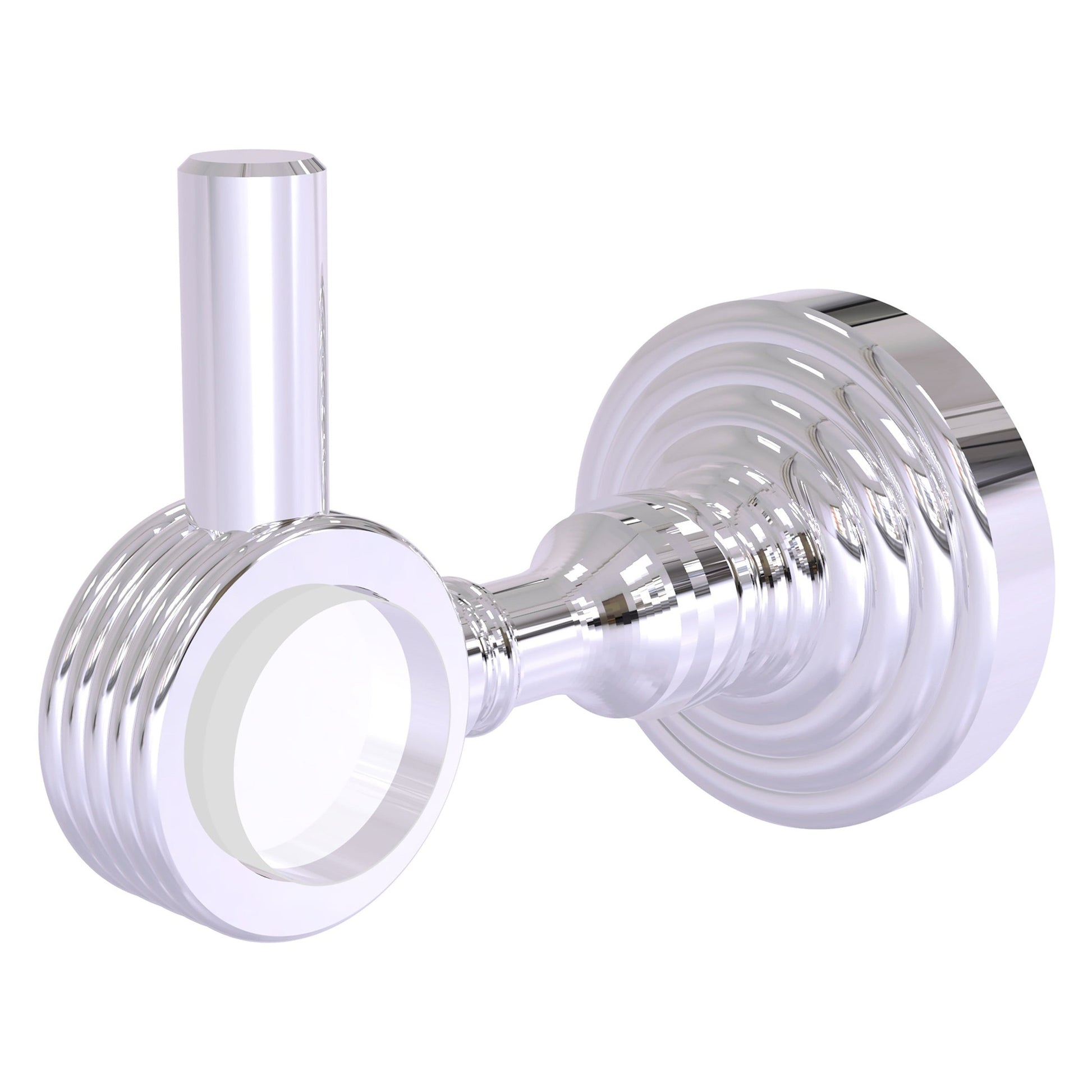 Allied Brass Pacific Grove 2.24" x 3.98" Polished Chrome Solid Brass Robe Hook With Grooved Accents