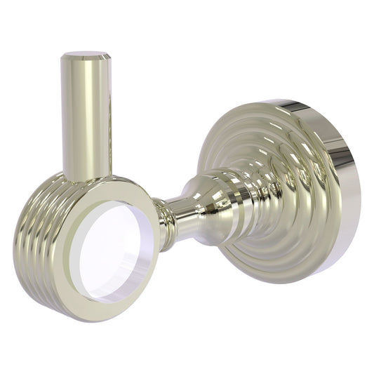 Allied Brass Pacific Grove 2.24" x 3.98" Polished Nickel Solid Brass Robe Hook With Grooved Accents