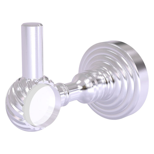 Allied Brass Pacific Grove 2.24" x 3.98" Satin Chrome Solid Brass Robe Hook With Twisted Accents