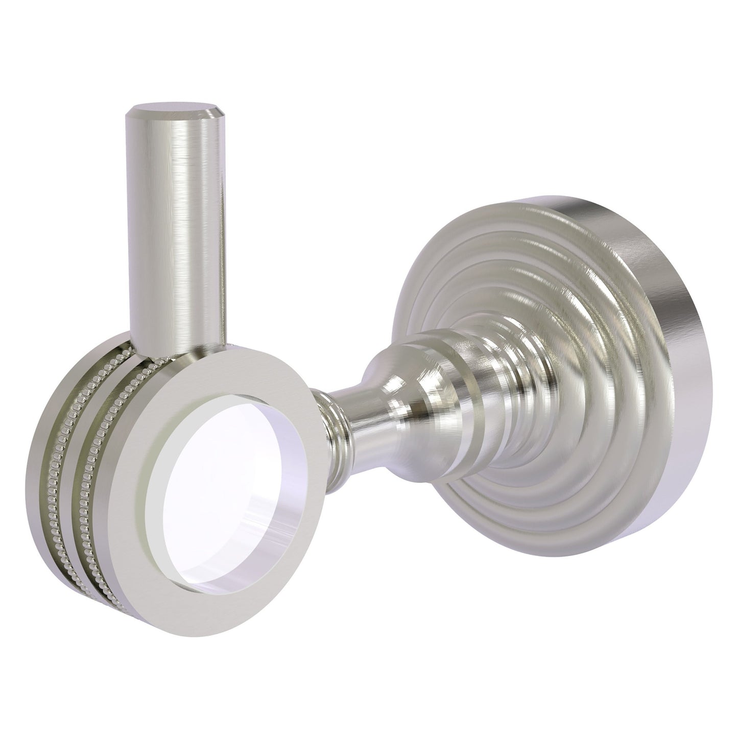 Allied Brass Pacific Grove 2.24" x 3.98" Satin Nickel Solid Brass Robe Hook With Dotted Accents