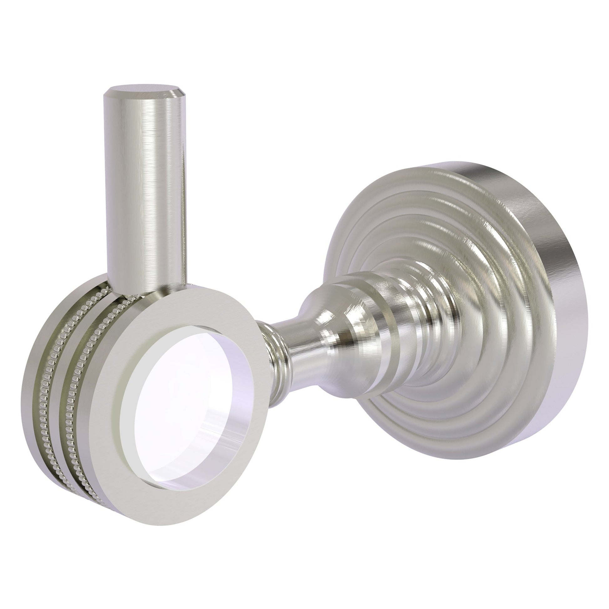 Allied Brass Pacific Grove 2.24" x 3.98" Satin Nickel Solid Brass Robe Hook With Dotted Accents