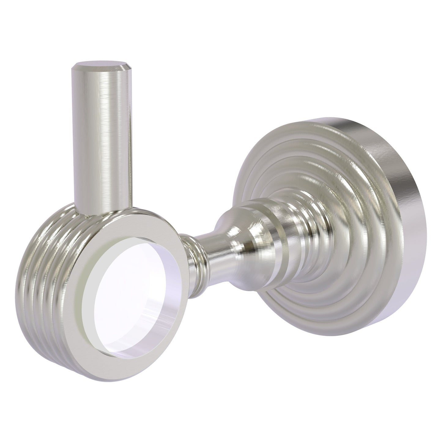 Allied Brass Pacific Grove 2.24" x 3.98" Satin Nickel Solid Brass Robe Hook With Grooved Accents