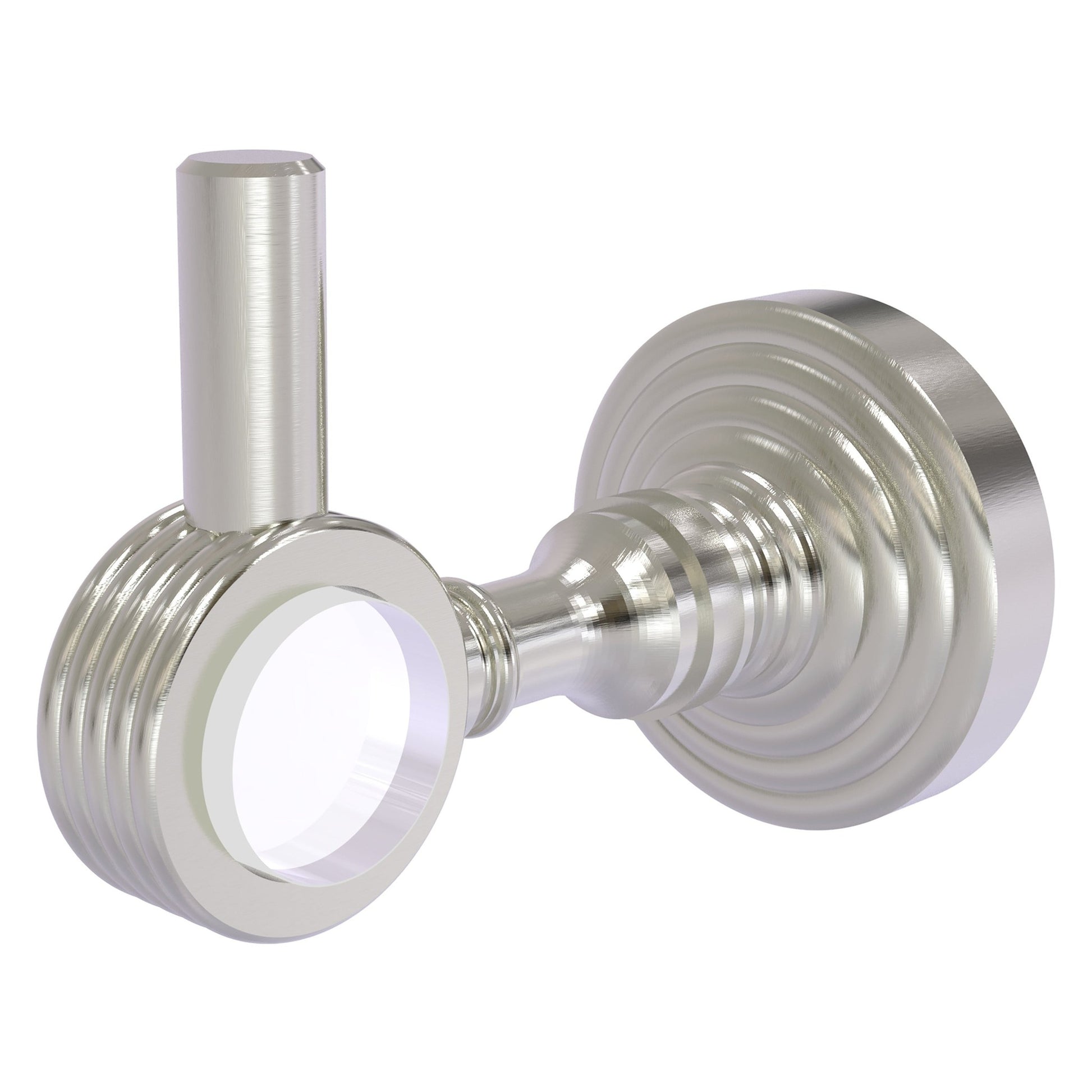 Allied Brass Pacific Grove 2.24" x 3.98" Satin Nickel Solid Brass Robe Hook With Grooved Accents