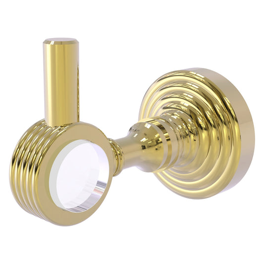 Allied Brass Pacific Grove 2.24" x 3.98" Unlacquered Brass Solid Brass Robe Hook With Grooved Accents
