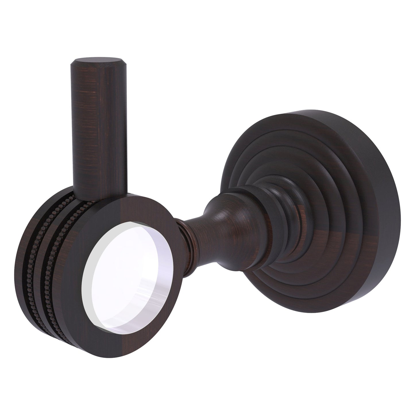 Allied Brass Pacific Grove 2.24" x 3.98" Venetian Bronze Solid Brass Robe Hook With Dotted Accents