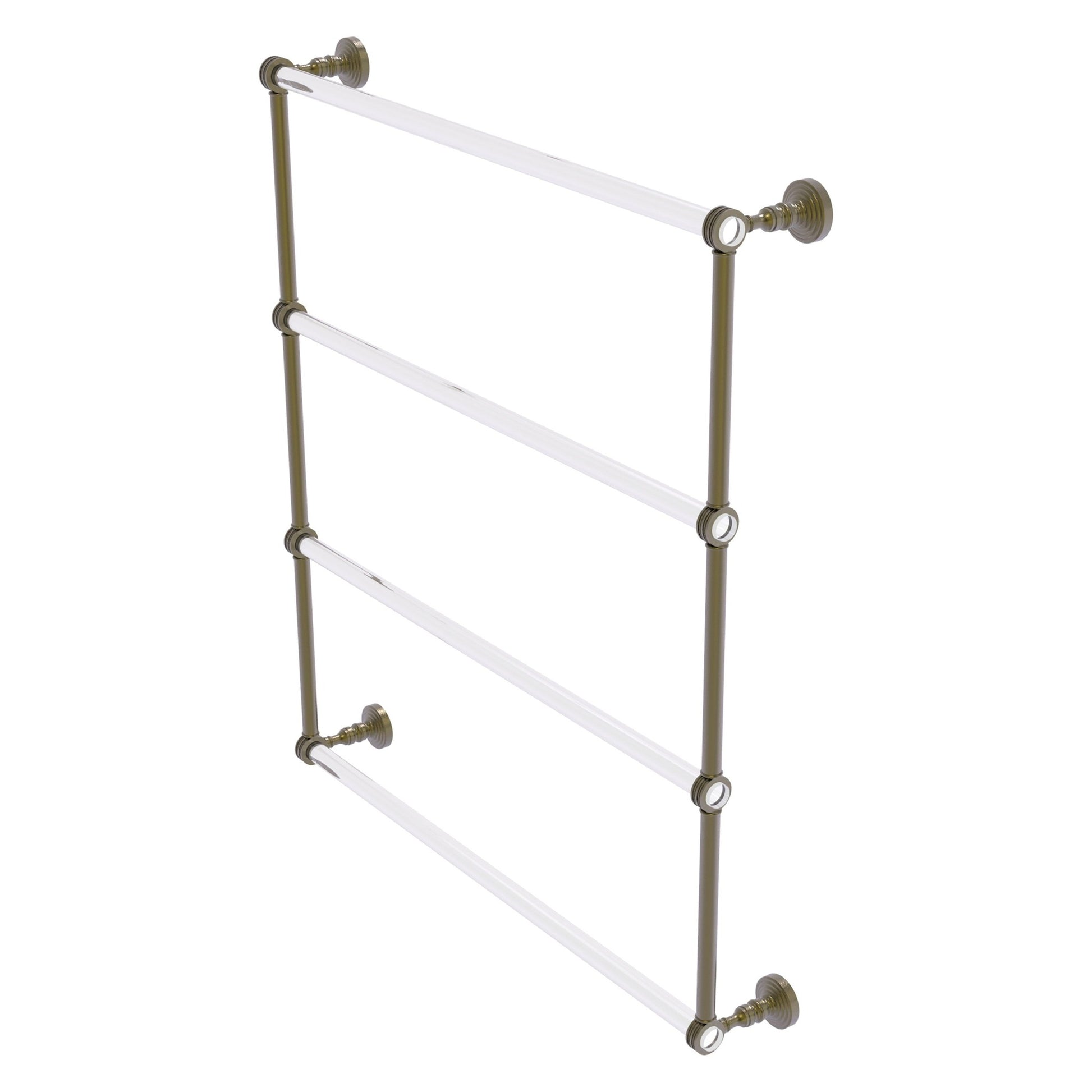 Allied Brass Pacific Grove 32.2" x 4.7" Antique Brass Solid Brass 4-Tier Ladder Towel Bar With Dotted Accents