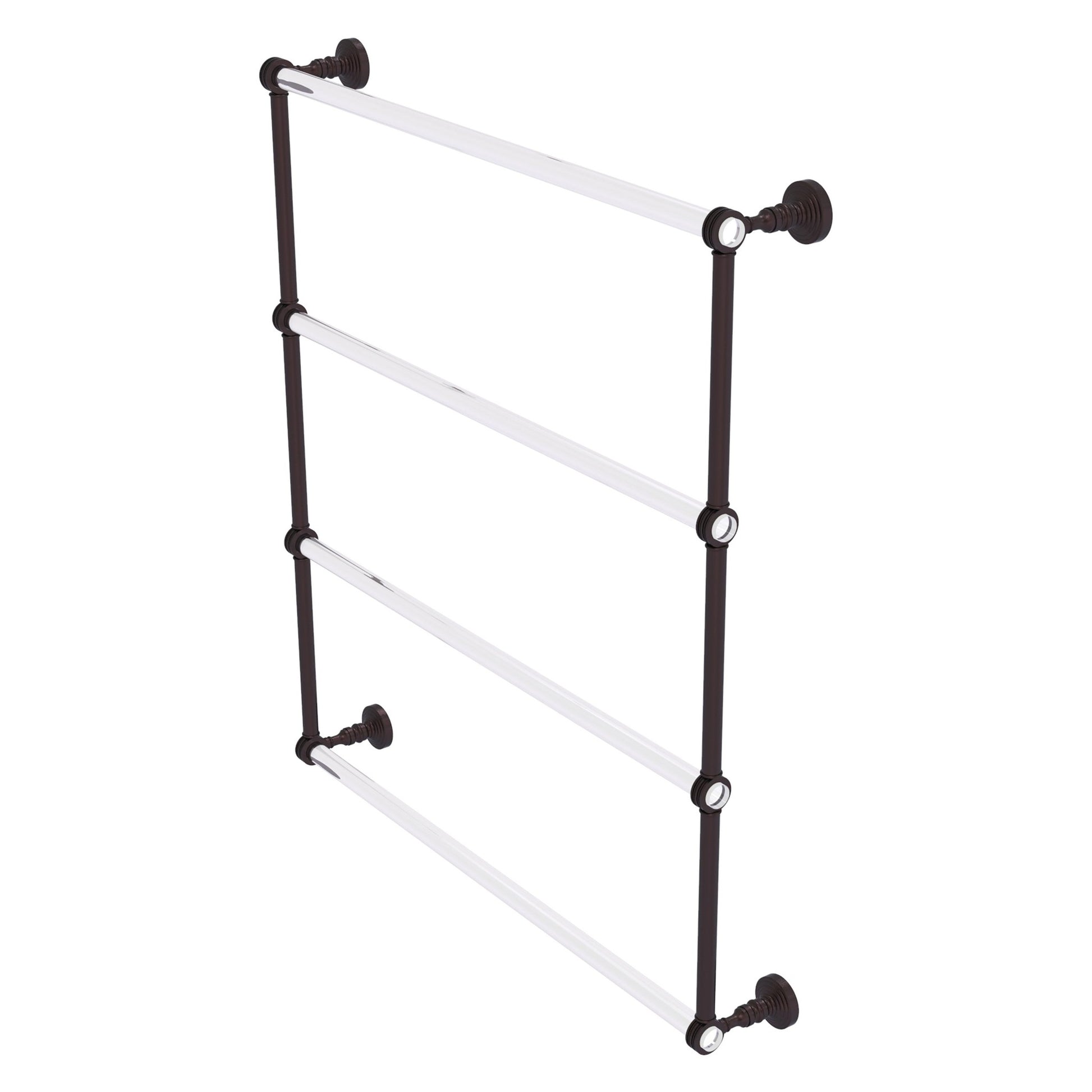 Allied Brass Pacific Grove 32.2" x 4.7" Antique Bronze Solid Brass 4-Tier Ladder Towel Bar With Dotted Accents
