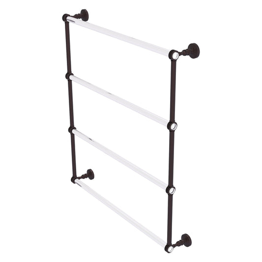 Allied Brass Pacific Grove 32.2" x 4.7" Antique Bronze Solid Brass 4-Tier Ladder Towel Bar With Dotted Accents