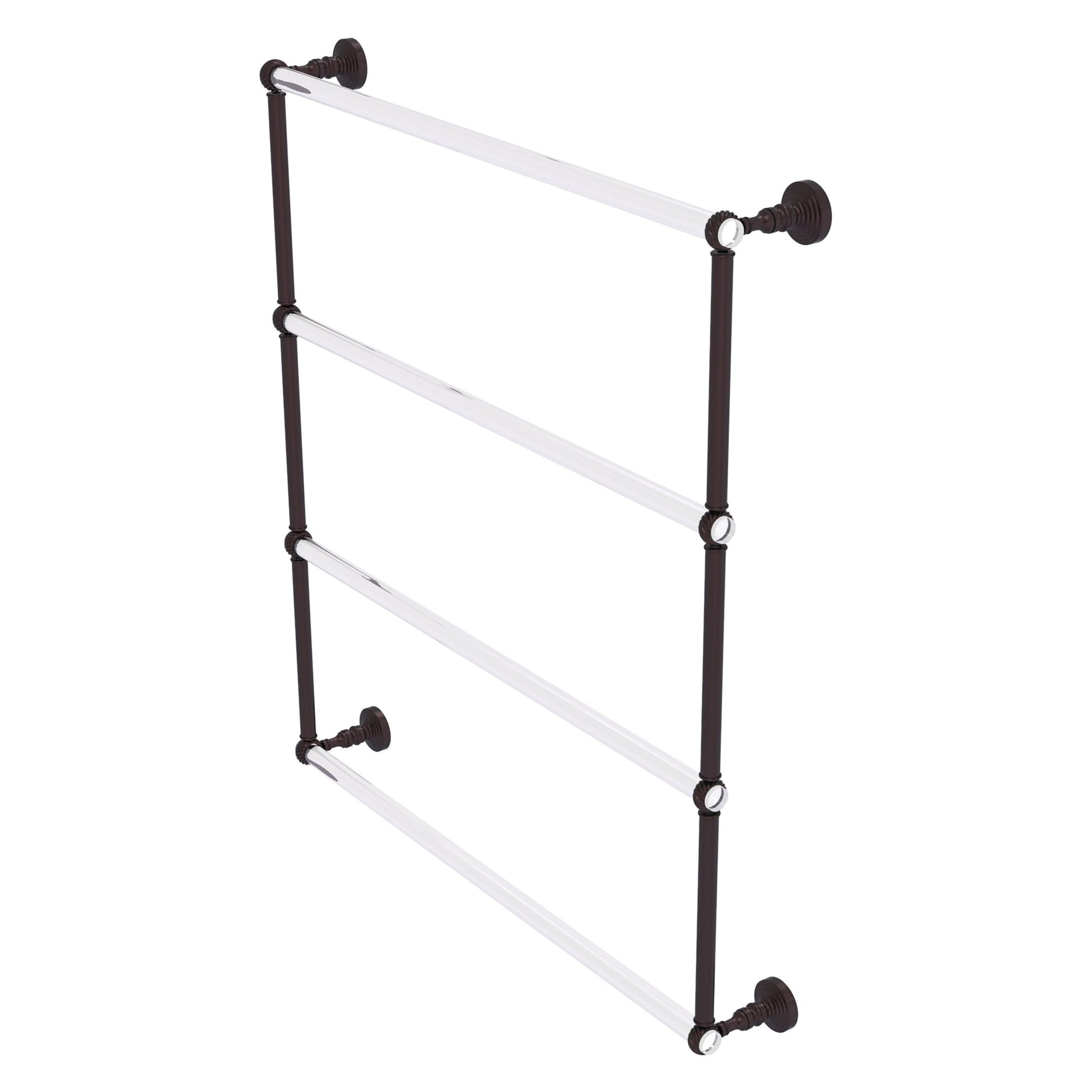 Allied Brass Pacific Grove 32.2" x 4.7" Antique Bronze Solid Brass 4-Tier Ladder Towel Bar With Twisted Accents