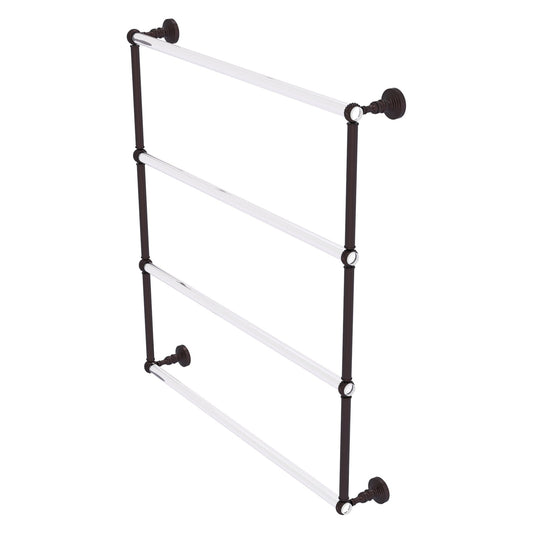 Allied Brass Pacific Grove 32.2" x 4.7" Antique Bronze Solid Brass 4-Tier Ladder Towel Bar With Twisted Accents